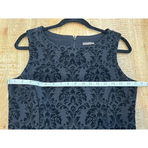 J.McLaughlin Women's Black Sleeveless Textured Sheath Dress Round Neck Medium - Picture 7 of 9